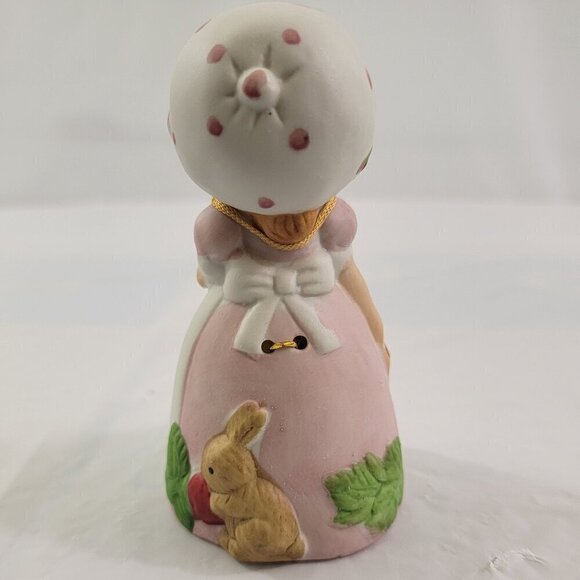 Jasco Strawberry Patches Porcelain Girl w/Bird Bell Home Décor Accent Keepsake - Picture 14 of 16